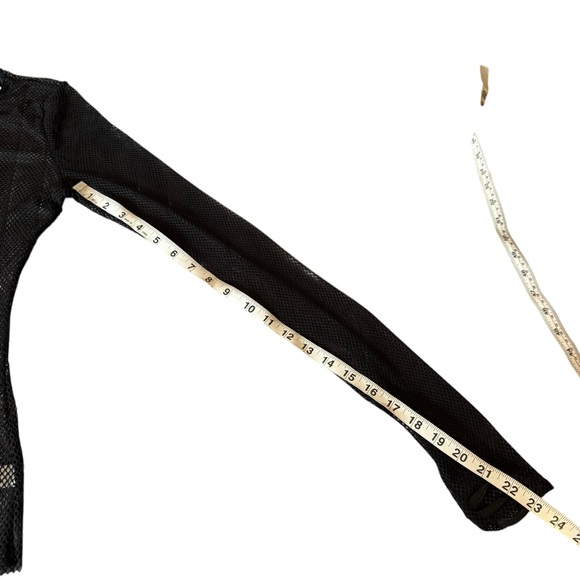 NWT CURRENT MOOD BLACK STUDDED MESH LONG SLEEVE TOP – SIZE M DOLLS KILL - Picture 12 of 13